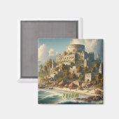 Aimant Tulum Mexico Vintage voyage paysager (Recto/Verso)