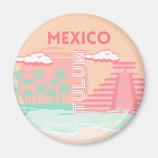 Aimant Tulum, Mexique, Art Voyage (Devant)