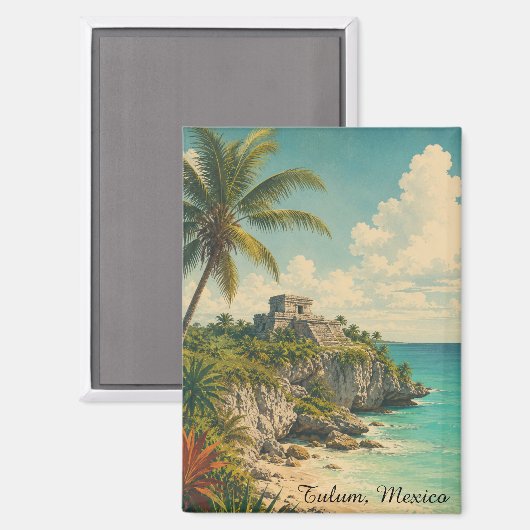 Aimant Tulum Mexique Vintage (Recto/Verso)