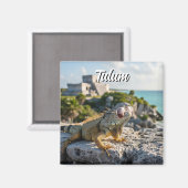 Aimant Tulum Mexique Voyage Iguana (Recto/Verso)