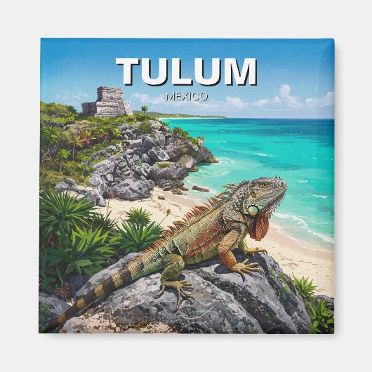 Aimant Tulum Mexique Voyage Iguane (Devant)