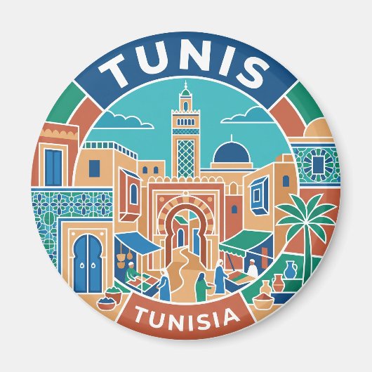 Aimant Tunis Médina Tunisie (Devant)