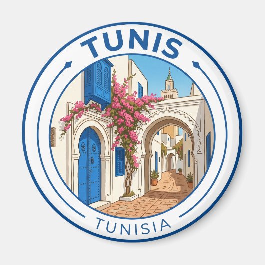 Aimant Tunis vintage Tunisie (Devant)