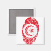 Aimant Tunisie Drapeau Empreinte Pays Fierté (Recto/Verso)