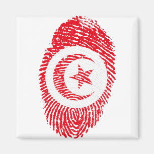 Aimant Tunisie Drapeau Empreinte Pays Fierté