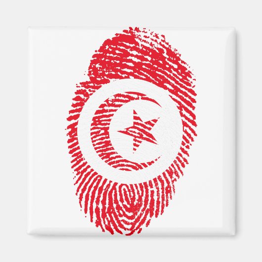 Aimant Tunisie Drapeau Empreinte Pays Fierté (Devant)