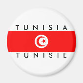 Aimant tunisie nom du drapeau pays symbole de texte tunis (Devant)