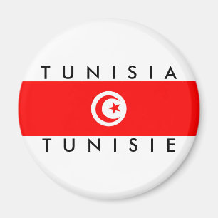 Aimant tunisie nom du drapeau pays symbole de texte tunis