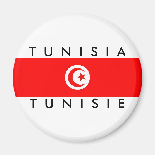 Aimant tunisie nom du drapeau pays symbole de texte tunis (Devant)