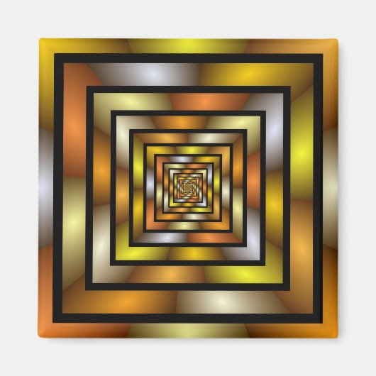 Aimant Tunnel lumineux coloré Trippy Fractal Graphisme (Devant)