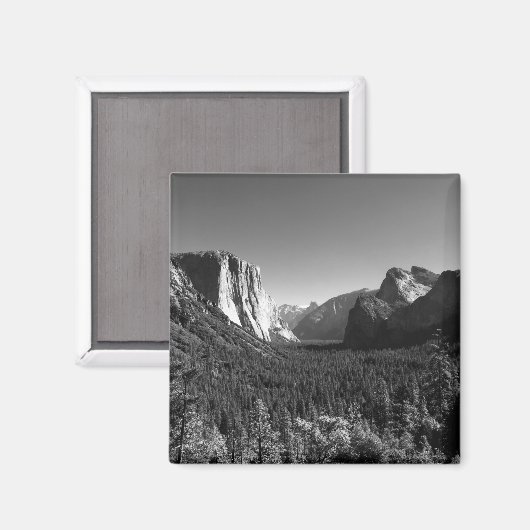 Aimant Tunnel View Yosemite Valley Photographie noir et b (Recto/Verso)