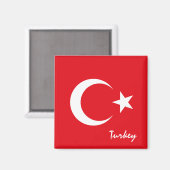 Aimant Turkish flag & Turkey holiday/sports fans (Recto/Verso)