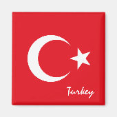Aimant Turkish flag & Turkey holiday/sports fans (Devant)