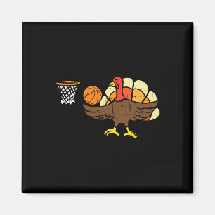 Aimant Turquie Basket-ball amusant Joueur Thanksgiving Ho