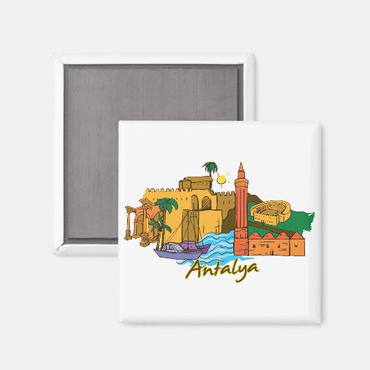 Aimant Turquie d'Antalya (Recto/Verso)