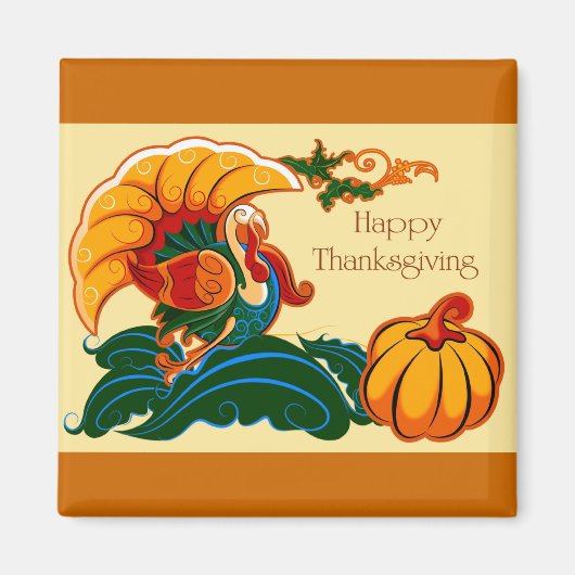 Aimant Turquie et Thanksgiving Citrouille (Devant)