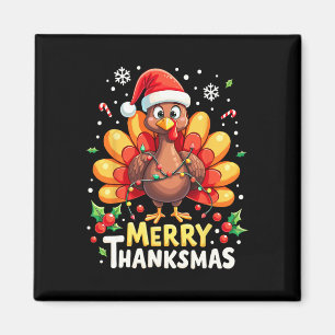 Aimant Turquie Père Noël Joyeux Joyeux Thanksmas Thanksgi