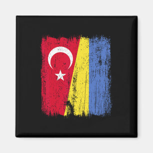 Aimant Turquie Ukraine Demi-drapeau Héritage turc ukraini