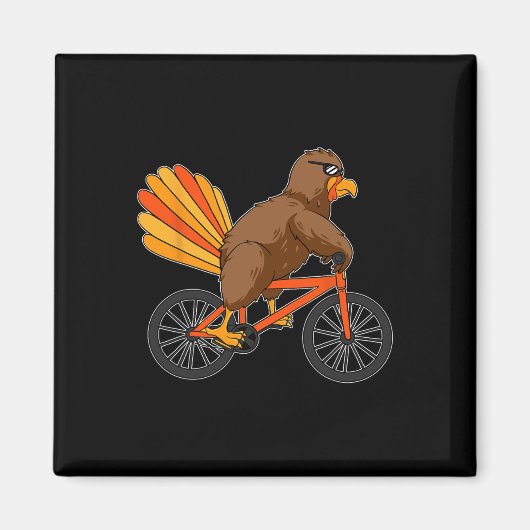 Aimant Turquie vélo vélo d'appartement Thanksgiving Day C (Devant)