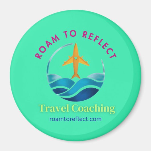 Aimant turquoise 2x2in Roam to Reflect (Devant)