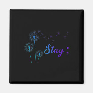 Aimant Turquoise & ; Purple Ruban Dandelion Suicide Em