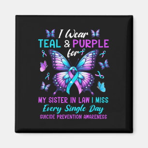 Aimant Turquoise & Violet Pour Soeur En Droit Suicide