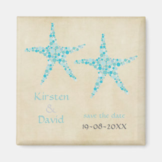 Aimant Turquoise Aqua Starfish Pair Enregistrer l'aimant 
