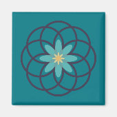 Aimant Turquoise et marine Blue Flower Design (Devant)