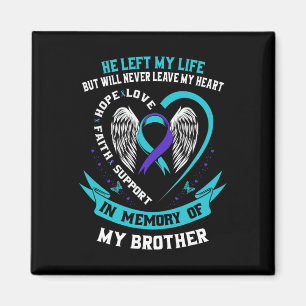 Aimant Turquoise Et Violet En Mémoire De Mon Frère Suicid