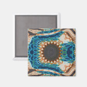 Aimant Turquoise Gold Sun Southwestern Art (Recto/Verso)