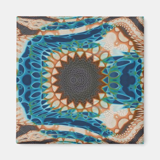 Aimant Turquoise Gold Sun Southwestern Art (Devant)
