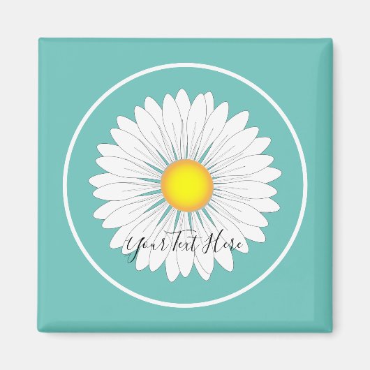 Aimant Turquoise Joli Petit Marguerite (Devant)