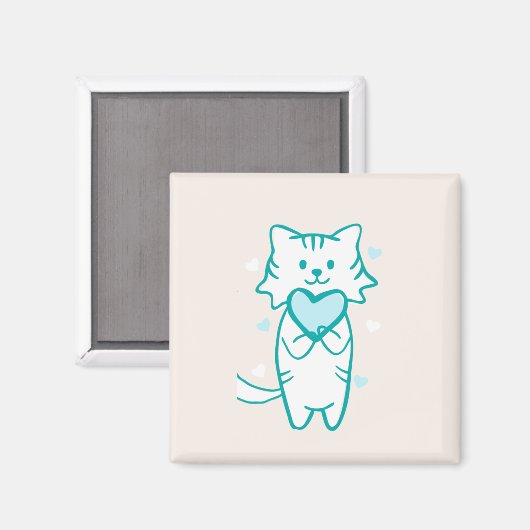 Aimant Turquoise Kitty (Recto/Verso)
