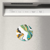 Aimant Turquoise, Or, Marbre Fluide Art (In Situ (Lave-vaisselle))