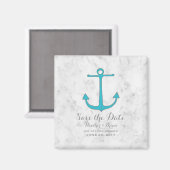 Aimant Turquoise Rustic Ancre Enregistrer la date (Recto/Verso)