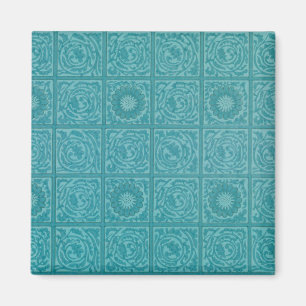 Aimant Turquoise Tile Motif (par William Morris)