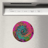 Aimant Turquoise Tripant Abstrait Rétro Tourbillon Liquid (In Situ (Lave-vaisselle))