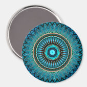 Aimant Turquoise Turquoise Vert Mandala Round Star Motif (Recto/Verso)