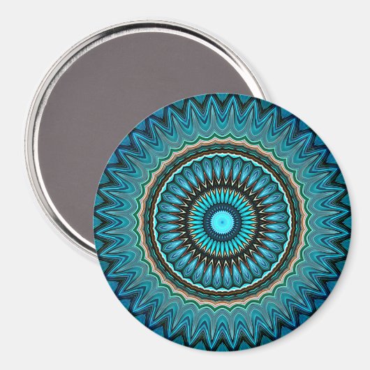 Aimant Turquoise Turquoise Vert Mandala Round Star Motif (Recto/Verso)