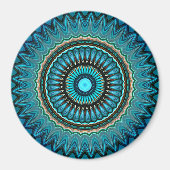 Aimant Turquoise Turquoise Vert Mandala Round Star Motif (Devant)