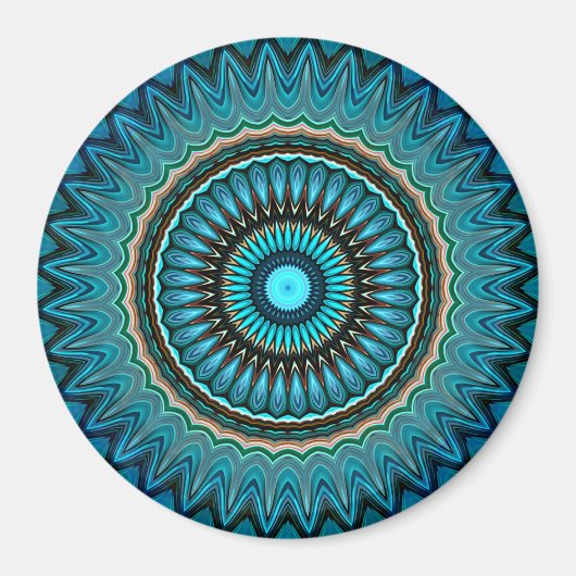 Aimant Turquoise Turquoise Vert Mandala Round Star Motif (Devant)