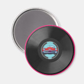 Aimant Turquoise, vinyle-record1, voiture (Recto/Verso)