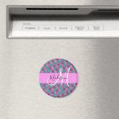 Aimant Turquoise Violet Sirène Paillettes Monogramme (In Situ (Lave-vaisselle))