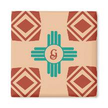 Turquoise Zia Tribal Brown Tan