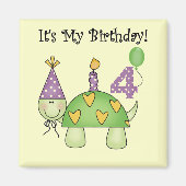Aimant Turtle 4th Birthday Tshirts et cadeaux (Devant)