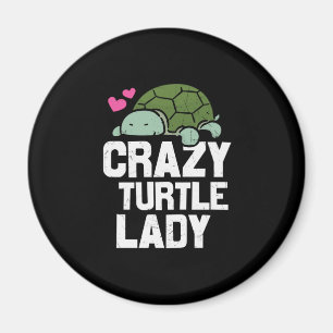 Aimant Turtle Lover Dame de la tortue folle