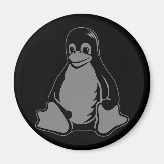 Aimant Tux Penguin - (Linux, Open Source, Copyleft, FSF) (Devant)