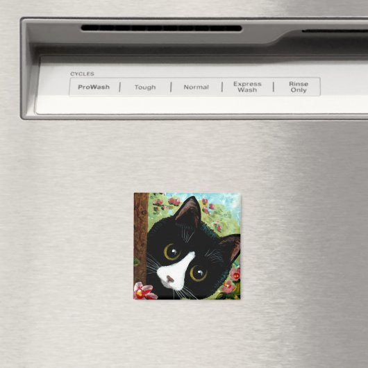 Aimant Tuxedo Black Cat Funny (In Situ (Lave-vaisselle))