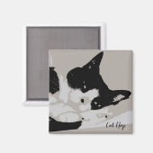 Aimant Tuxedo Cat Nap (Recto/Verso)