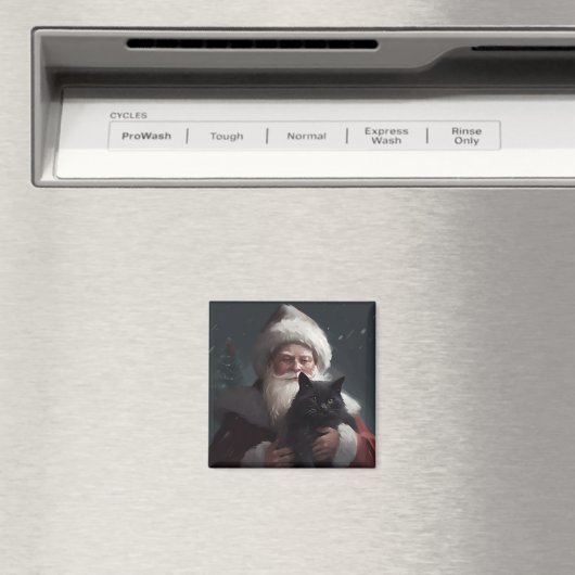 Aimant Tuxedo Chat avec Noël Festif du Père Noël (In Situ (Lave-vaisselle))